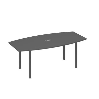 А4 А2 113 АР (Антрацит премиум/Антрацит) Стол для переговоров 200 на каркасе DUE