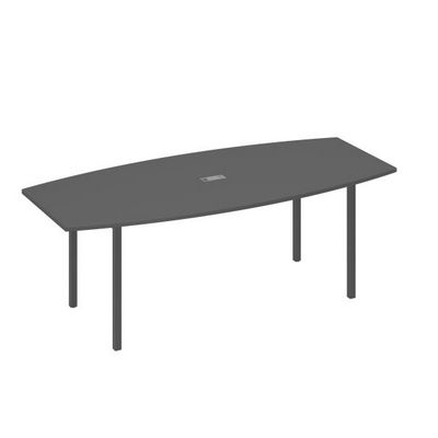 А4 А2 114 АР (Антрацит премиум/Антрацит) Стол для переговоров 220 с каркасом DUE
