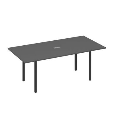 А4 А2 123 АР (Антрацит премиум/Антрацит) Стол 200 переговорный с металлокаркасом DUE