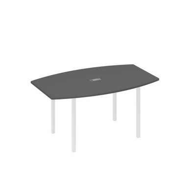 А4 Б2 111 АР (Антрацит премиум/Белый) Стол 160 для переговоров на каркасе DUE