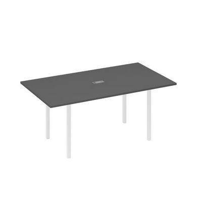 А4 Б2 122 АР (Антрацит премиум/Белый) Стол 180 прямой для переговоров каркас DUE