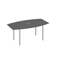 А4 С2 112 АР (Антрацит премиум/Серый) Стол для переговоров 180 опоры DUE
