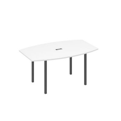 А4 А2 111 БП (Белый премиум/Антрацит) Стол 160 для переговоров на каркасе DUE