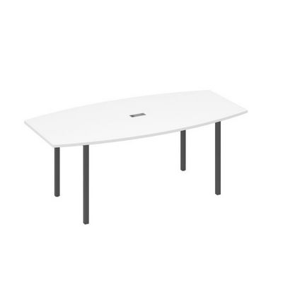 А4 А2 113 БП (Белый премиум/Антрацит) Стол для переговоров 200 на каркасе DUE