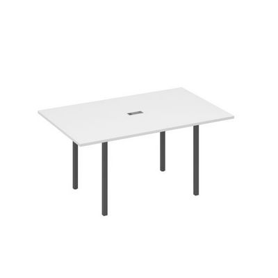 А4 А2 121 БП (Белый премиум/Антрацит) Стол для переговоров 160 прямой на каркасе DUE