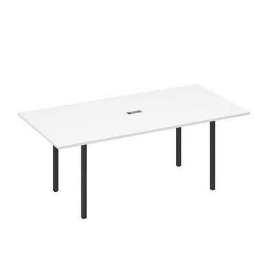 А4 А2 123 БП (Белый премиум/Антрацит) Стол 200 переговорный с металлокаркасом DUE