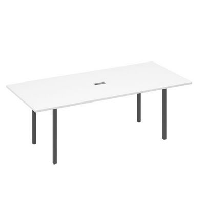 А4 А2 124 БП (Белый премиум/Антрацит) Стол переговорный 220 на металлокаркасе DUE