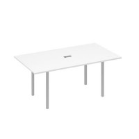 А4 С2 122 БП (Белый премиум/Серый) Стол 180 прямой для переговоров каркас DUE