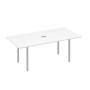 А4 С2 123 БП (Белый премиум/Серый) Стол 200 переговорный с металлокаркасом DUE