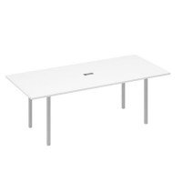 А4 С2 124 БП (Белый премиум/Серый) Стол переговорный 220 на металлокаркасе DUE