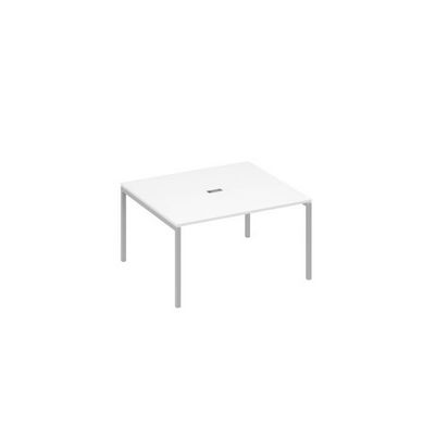 А4 С2 132 БП (Белый премиум/Серый) Стол переговорный 140 на металлокаркасе DUE