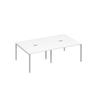 А4 С2 134-2 БП (Белый премиум/Серый) Стол 240 для переговоров на каркасе DUE металл