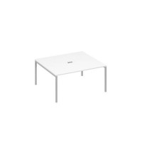 А4 С2 136 БП (Белый премиум/Серый) Стол 160 с опорами DUE для переговоров