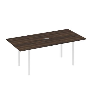 А4 Б2 123 ДР (Дуб ристретто/Белый) Стол 200 переговорный с металлокаркасом DUE
