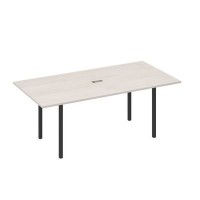 А4 А2 123 ДШ (Дуб шамони/Антрацит) Стол 200 переговорный с металлокаркасом DUE