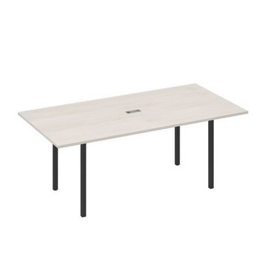 А4 А2 123 ДШ (Дуб шамони/Антрацит) Стол 200 переговорный с металлокаркасом DUE