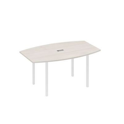 А4 Б2 111 ДШ (Дуб шамони/Белый) Стол 160 для переговоров на каркасе DUE