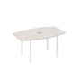 А4 Б2 111 ДШ (Дуб шамони/Белый) Стол 160 для переговоров на каркасе DUE