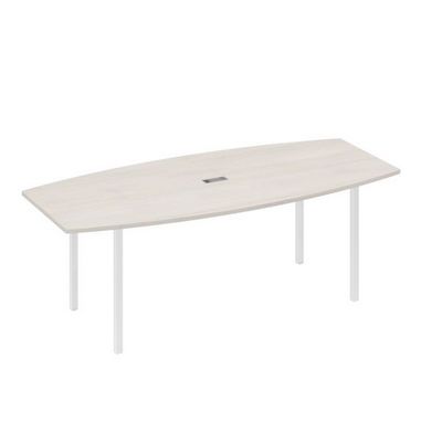 А4 Б2 114 ДШ (Дуб шамони/Белый) Стол для переговоров 220 с каркасом DUE