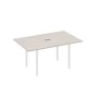А4 Б2 121 ДШ (Дуб шамони/Белый) Стол для переговоров 160 прямой на каркасе DUE