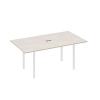 А4 Б2 122 ДШ (Дуб шамони/Белый) Стол 180 прямой для переговоров каркас DUE