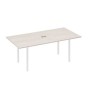 А4 Б2 123 ДШ (Дуб шамони/Белый) Стол 200 переговорный с металлокаркасом DUE