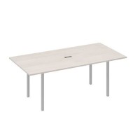 А4 С2 123 ДШ (Дуб шамони/Серый) Стол 200 переговорный с металлокаркасом DUE