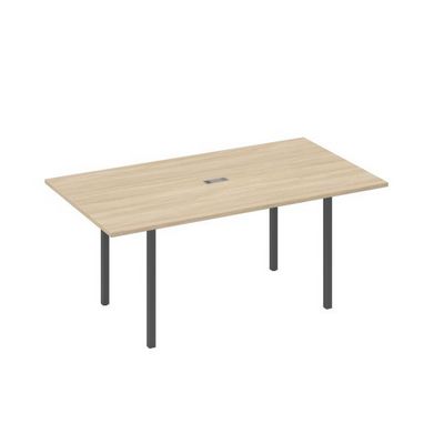 А4 А2 122 ДК (Дуб скандинавский/Антрацит) Стол 180 прямой для переговоров каркас DUE