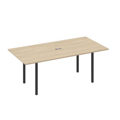 А4 А2 123 ДК (Дуб скандинавский/Антрацит) Стол 200 переговорный с металлокаркасом DUE