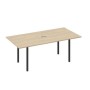 А4 А2 123 ДК (Дуб скандинавский/Антрацит) Стол 200 переговорный с металлокаркасом DUE