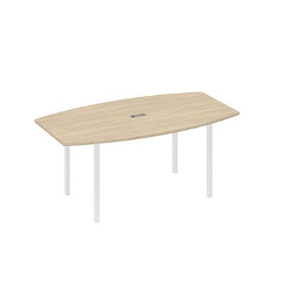 А4 Б2 112 ДК (Дуб скандинавский/Белый) Стол для переговоров 180 опоры DUE