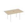 А4 Б2 121 ДК (Дуб скандинавский/Белый) Стол для переговоров 160 прямой на каркасе DUE