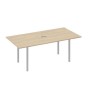 А4 С2 123 ДК (Дуб скандинавский/Серый) Стол 200 переговорный с металлокаркасом DUE
