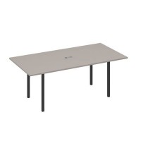 А4 А2 123 МП (Мокко премиум/Антрацит) Стол 200 переговорный с металлокаркасом DUE