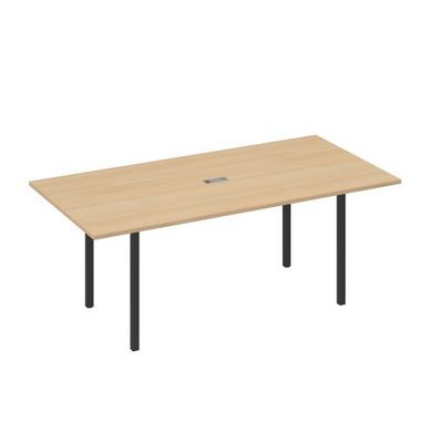 А4 А2 123 НД (Натуральный дуб/Антрацит) Стол 200 переговорный с металлокаркасом DUE