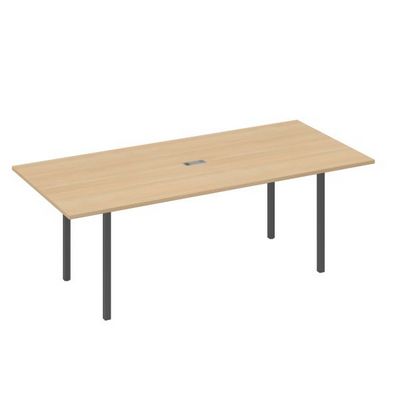 А4 А2 124 НД (Натуральный дуб/Антрацит) Стол переговорный 220 на металлокаркасе DUE