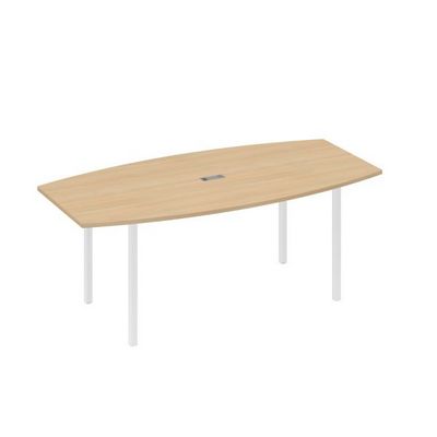 А4 Б2 113 НД (Натуральный дуб/Белый) Стол для переговоров 200 на каркасе DUE