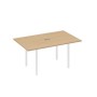А4 Б2 121 НД (Натуральный дуб/Белый) Стол для переговоров 160 прямой на каркасе DUE