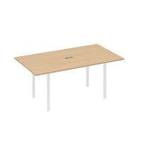А4 Б2 122 НД (Натуральный дуб/Белый) Стол 180 прямой для переговоров каркас DUE