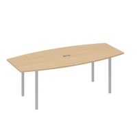 А4 С2 114 НД (Натуральный дуб/Серый) Стол для переговоров 220 с каркасом DUE