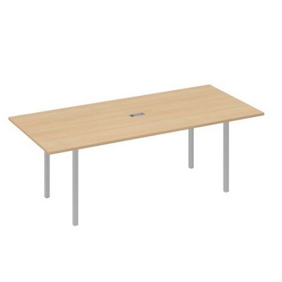 А4 С2 124 НД (Натуральный дуб/Серый) Стол переговорный 220 на металлокаркасе DUE
