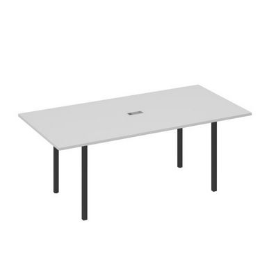 А4 А2 123 СЕ (Серый/Антрацит) Стол 200 переговорный с металлокаркасом DUE