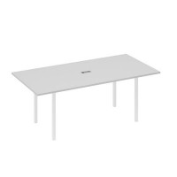 А4 Б2 123 СЕ (Серый/Белый) Стол 200 переговорный с металлокаркасом DUE