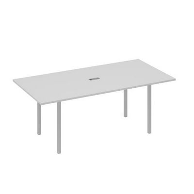 А4 С2 123 СЕ (Серый/Серый) Стол 200 переговорный с металлокаркасом DUE