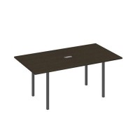 А4 А2 122 ВТ (Венге темный/Антрацит) Стол 180 прямой для переговоров каркас DUE