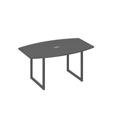 А4 А4 111 АР (Антрацит премиум/Антрацит) Стол 160 для переговоров на каркасе QUATTRO