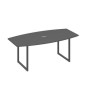 А4 А4 113 АР (Антрацит премиум/Антрацит) Стол переговорный 200 с металлокаркасом QUATTRO