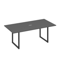 А4 А4 123 АР (Антрацит премиум/Антрацит) Стол 200 с металлокаркасом QUATTRO для переговоров