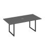 А4 А4 123 АР (Антрацит премиум/Антрацит) Стол 200 с металлокаркасом QUATTRO для переговоров