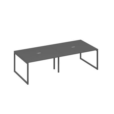 А4 А4 132-2 АР (Антрацит премиум/Антрацит) Стол для переговоров 280 на каркасе QUATTRO